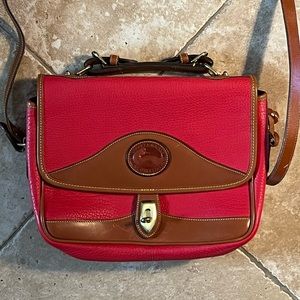 Dooney & Burke Red All-Weather Leather VINTAGE Carrier Bag